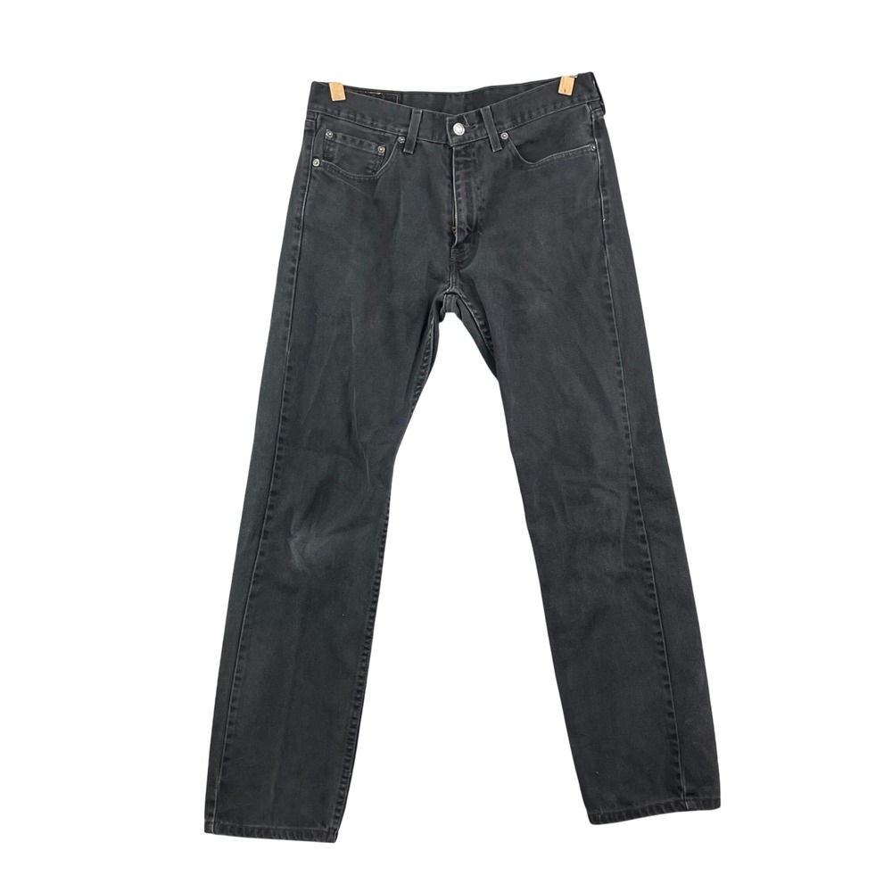 Levis 505 Regular Fit Jeans Mens 31X28 Black Denim Straight Academia Skate Baggy